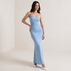 CALISTA DRESS | Transform each uploaded image into a high-end fashion studio photograph while preserving the original model and dress exactly as they are.