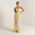 Sunny Dress | Transform each uploaded image into a high-end fashion studio photograph while preserving the original model and dress exactly as they are.